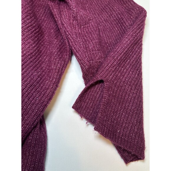J JIll Pure‎ Jill Rib Textured V Neck Sweater Womens Tunic Dark Red Magenta XL - Picture 5 of 11